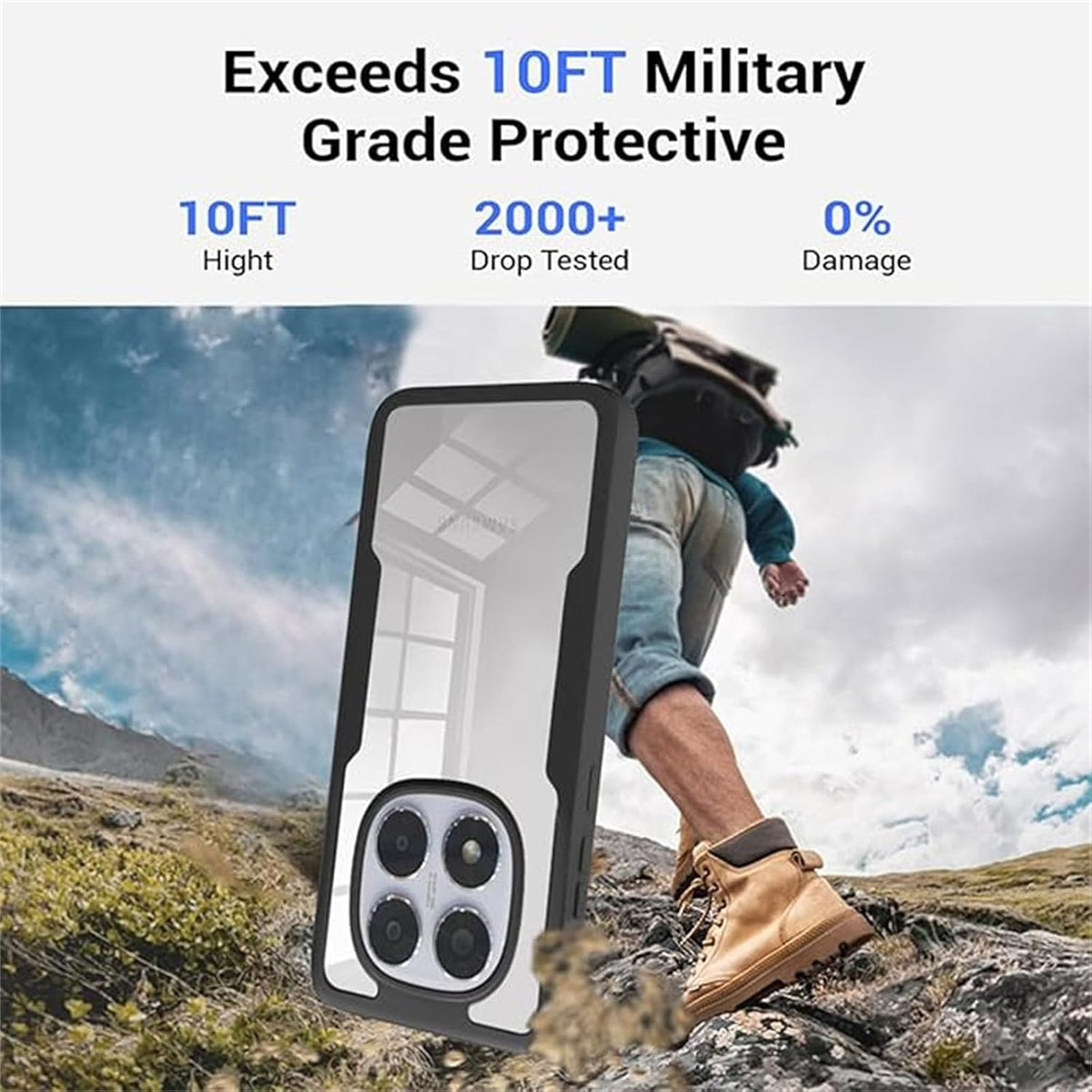 A 360¡ã all-around transparent Shockproof phone case for Redmi Note 14