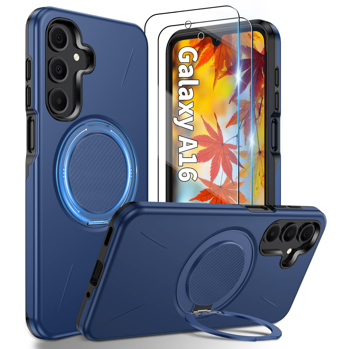 Shockproof phone case for Samsung A16: 2 HD screen protectors