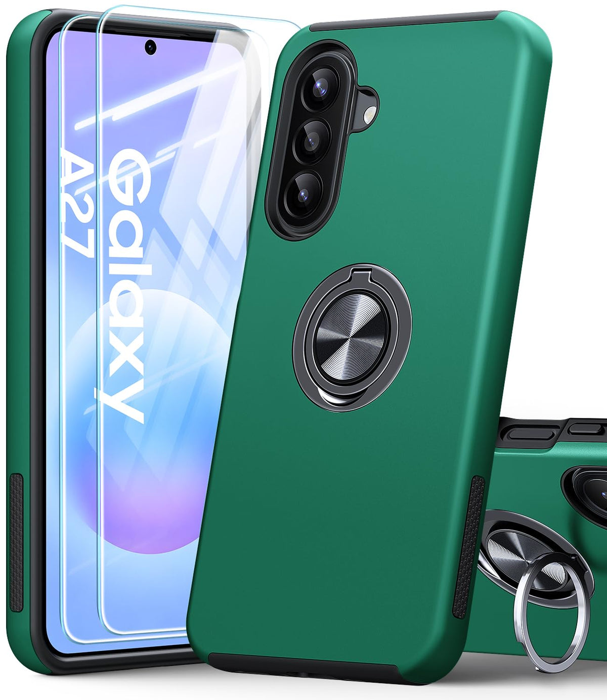 Shockproof phone case for Samsung Galaxy A56 5G, includes two screen protectors.