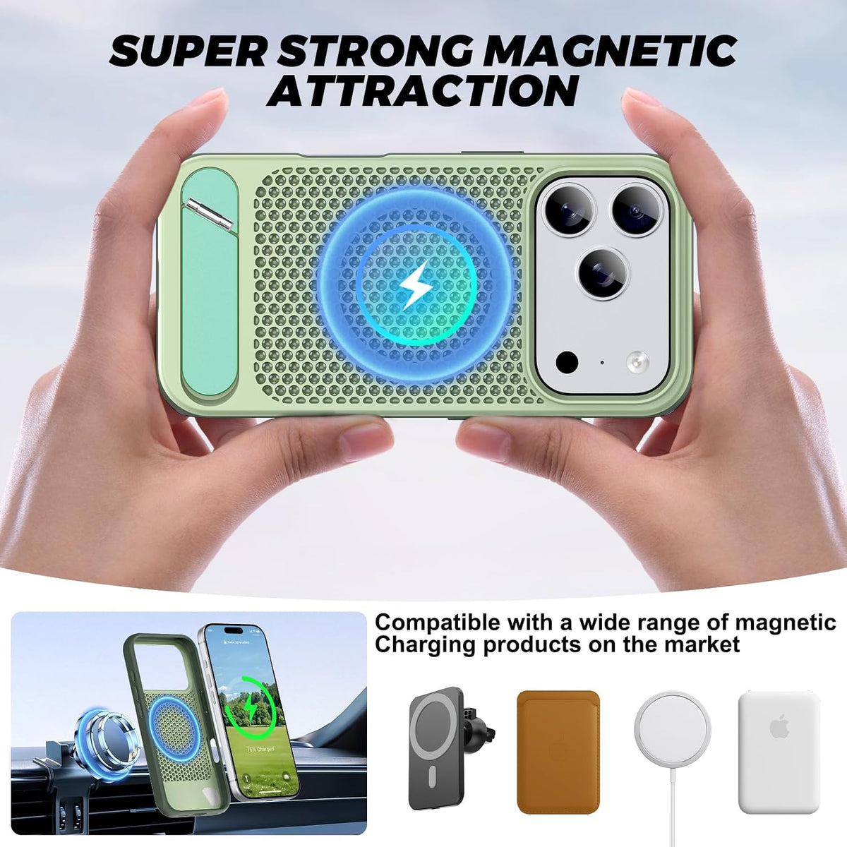 MagSafe Thermal Kickstand Phone Case for iPhone 17 Pro Max