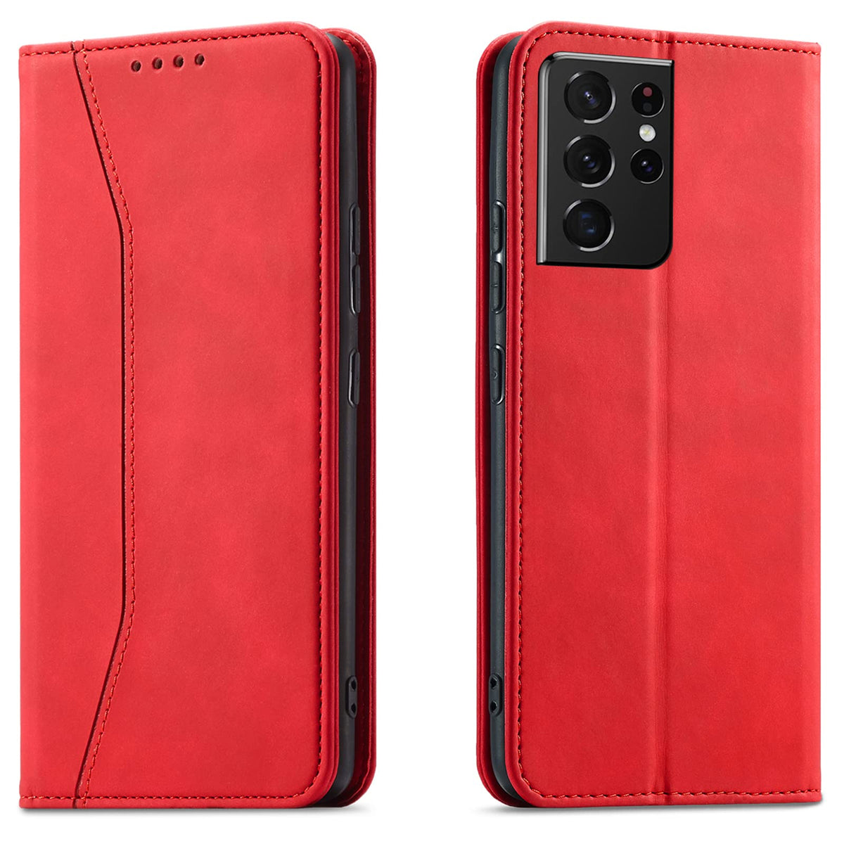 Magnetic genuine leather phone case for Samsung Galaxy S6