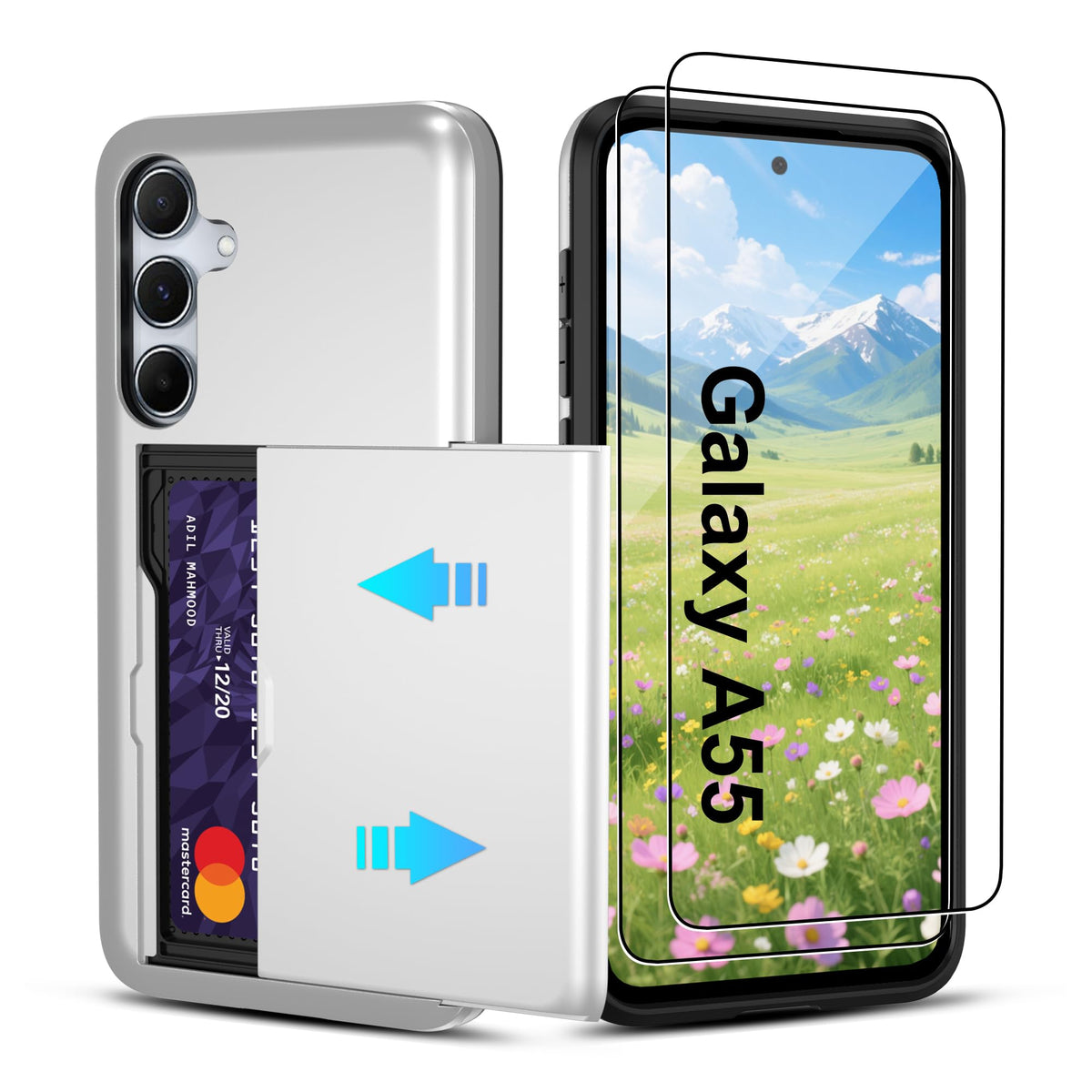 PC+silicone phone case with SIM card slot for Samsung Galaxy A56 5G