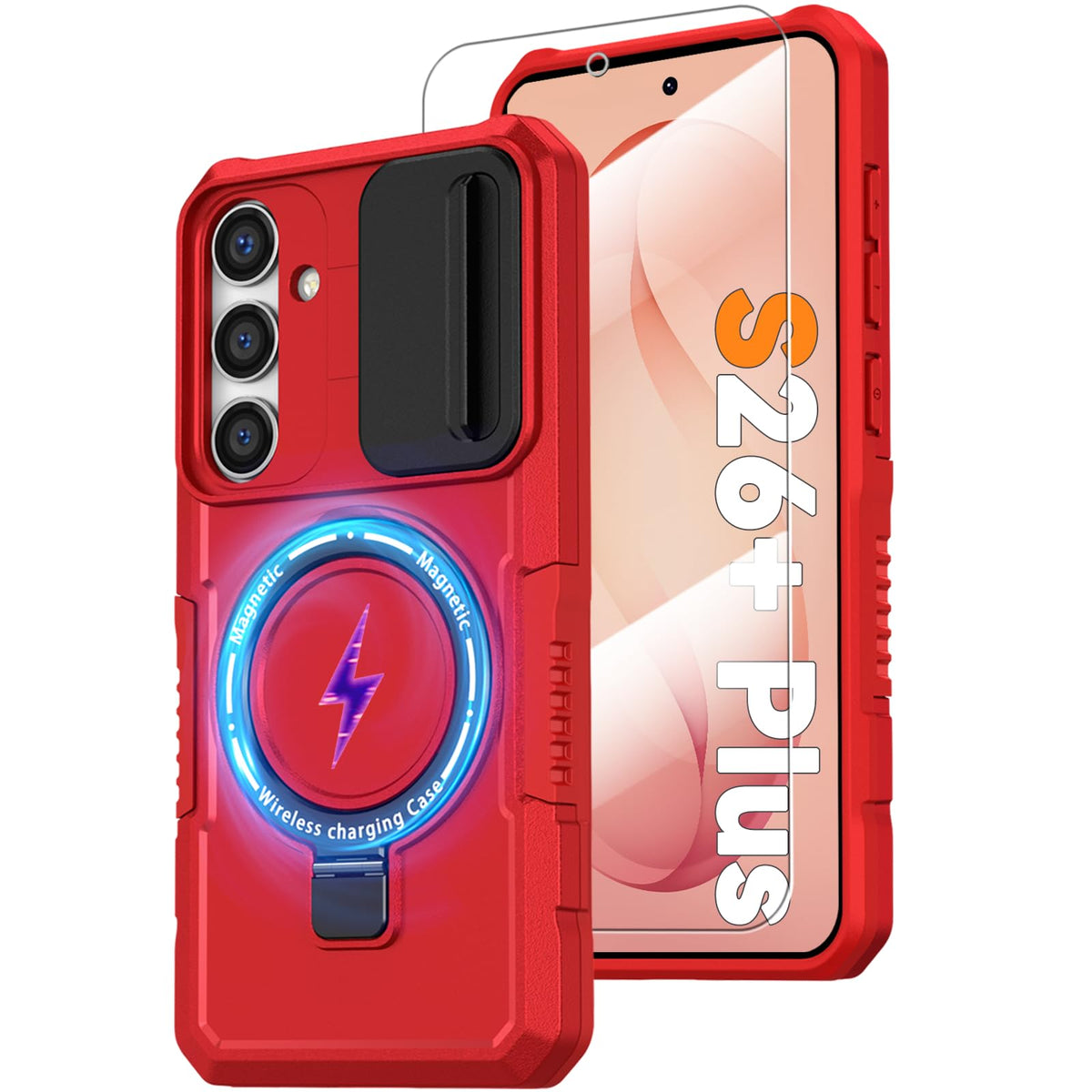 PC+TPU shockproof phone case for Samsung Galaxy S21 FE, includes 2 sc