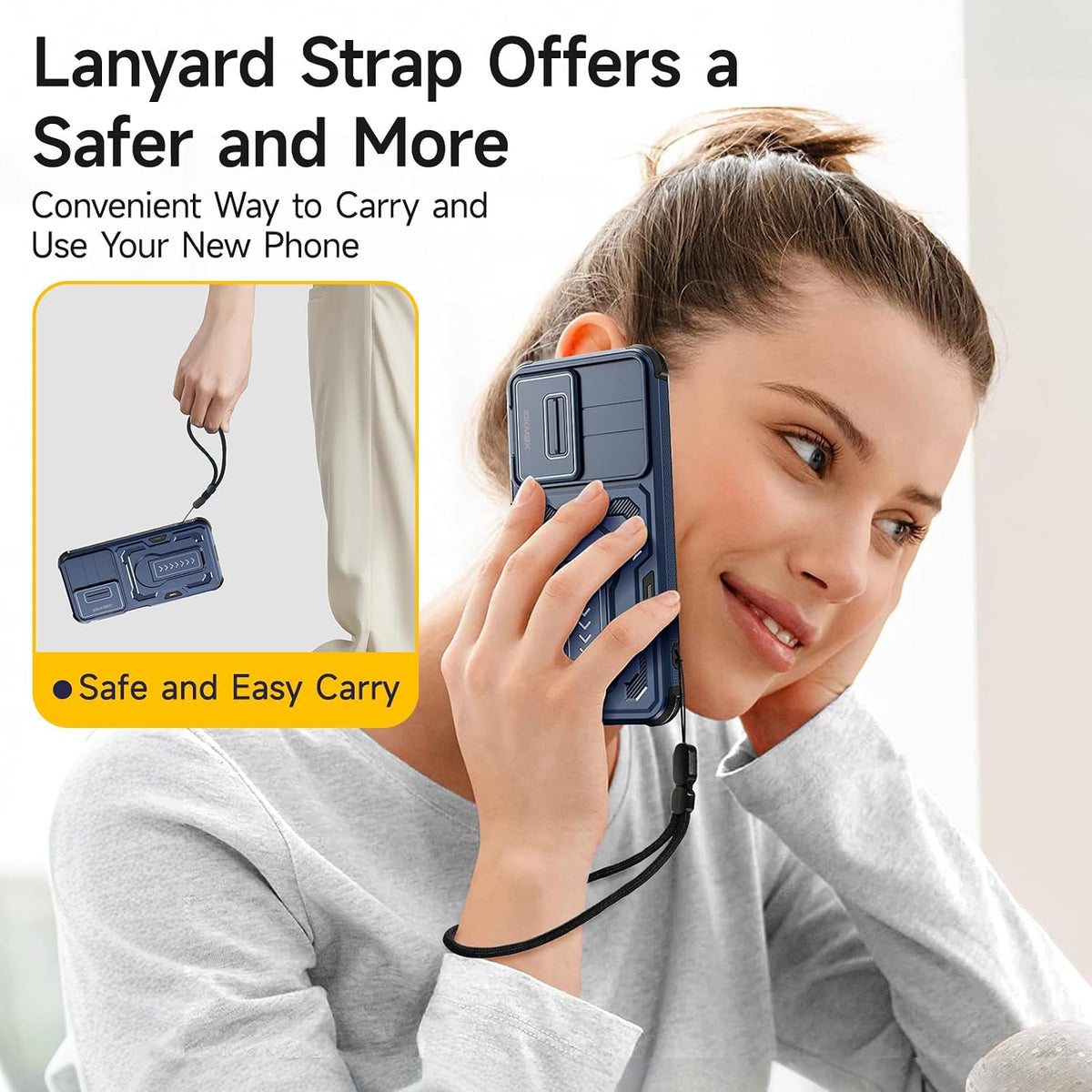 Shockproof phone case for Samsung Galaxy A17/A16/A26-4G/5G, includes 2 screen protectors.