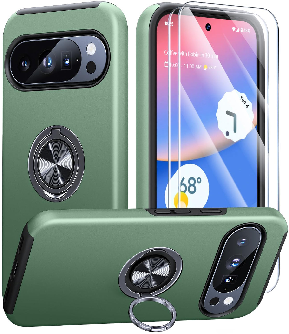 Shockproof phone case for Samsung Galaxy A56 5G, includes two screen protectors.