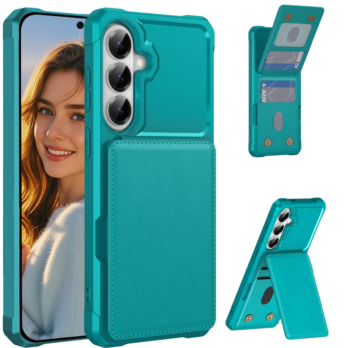 Flip wallet case for Samsung Galaxy A17, military-grade shockproof, with stand