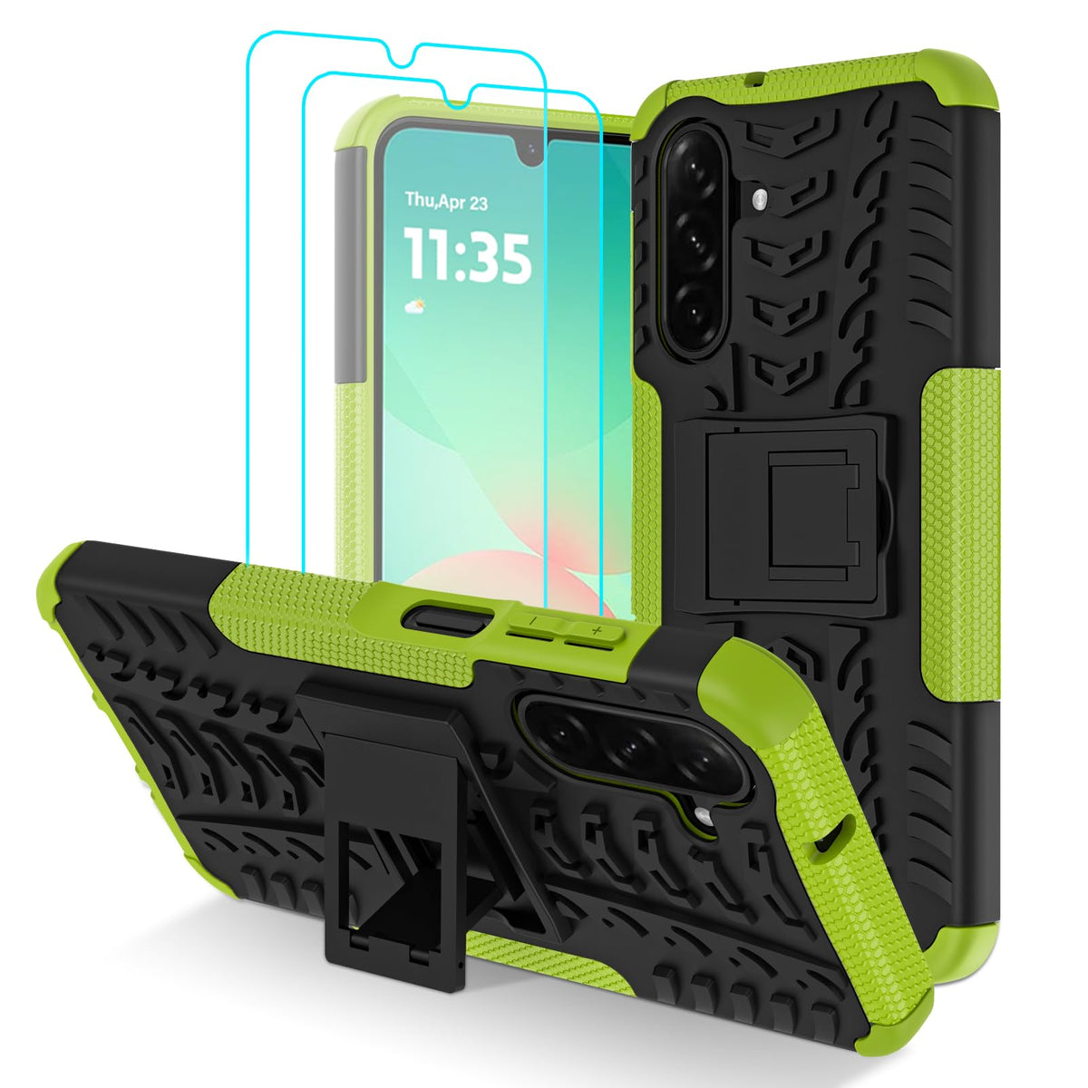 Shockproof phone case for Samsung Galaxy A17 5G/A26 5G, includes 2 screen protectors.