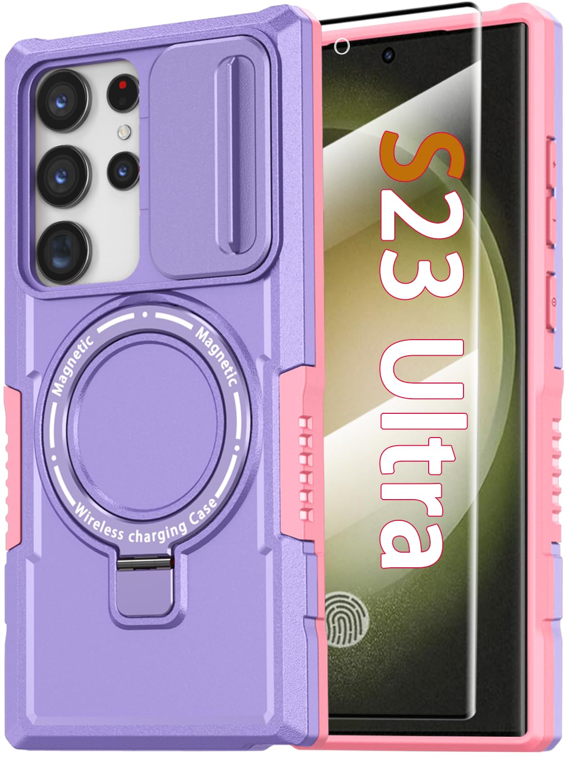 PC+TPU shockproof phone case for Samsung Galaxy S21 FE, includes 2 sc