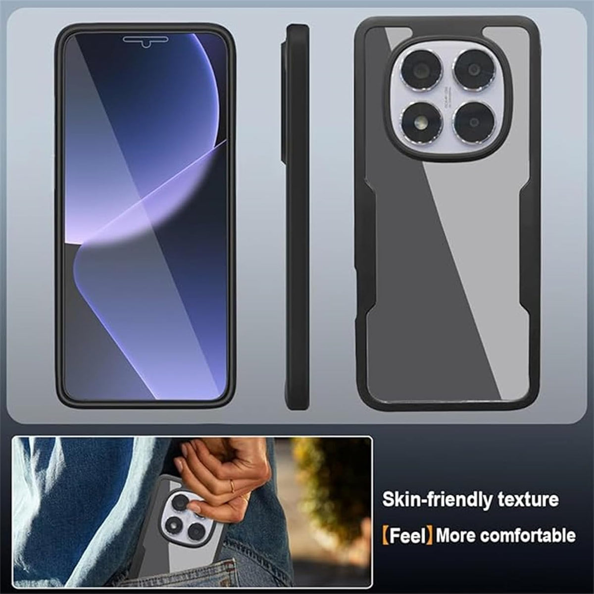 A 360¡ã all-around transparent Shockproof phone case for Redmi Note 14