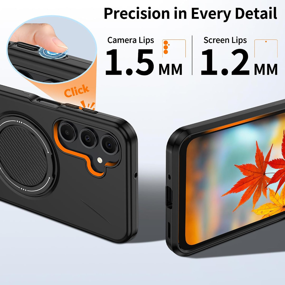 Shockproof phone case for Samsung A16: 2 HD screen protectors
