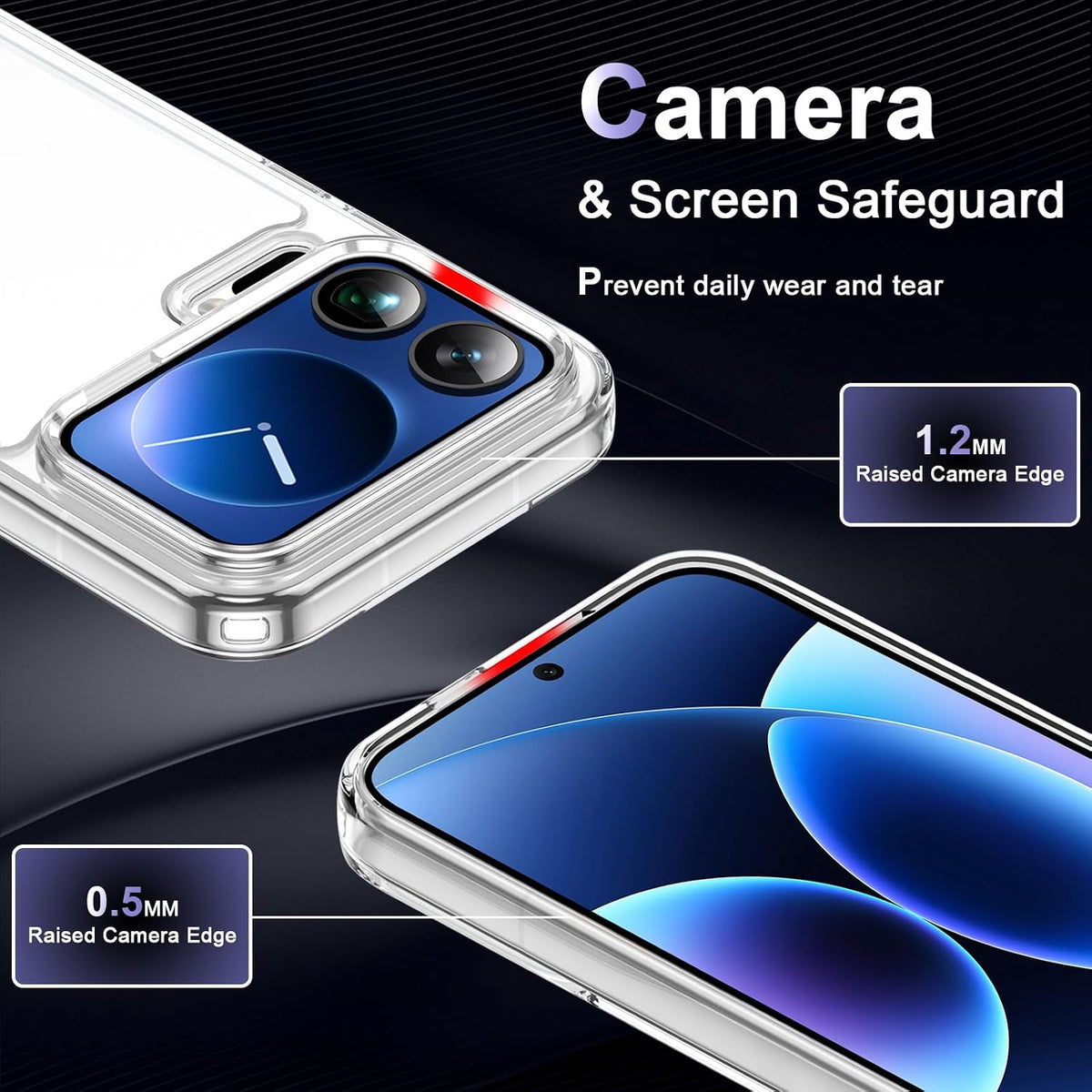 Military-grade drop-proof transparent phone case for Xiaomi 17 Pro Max