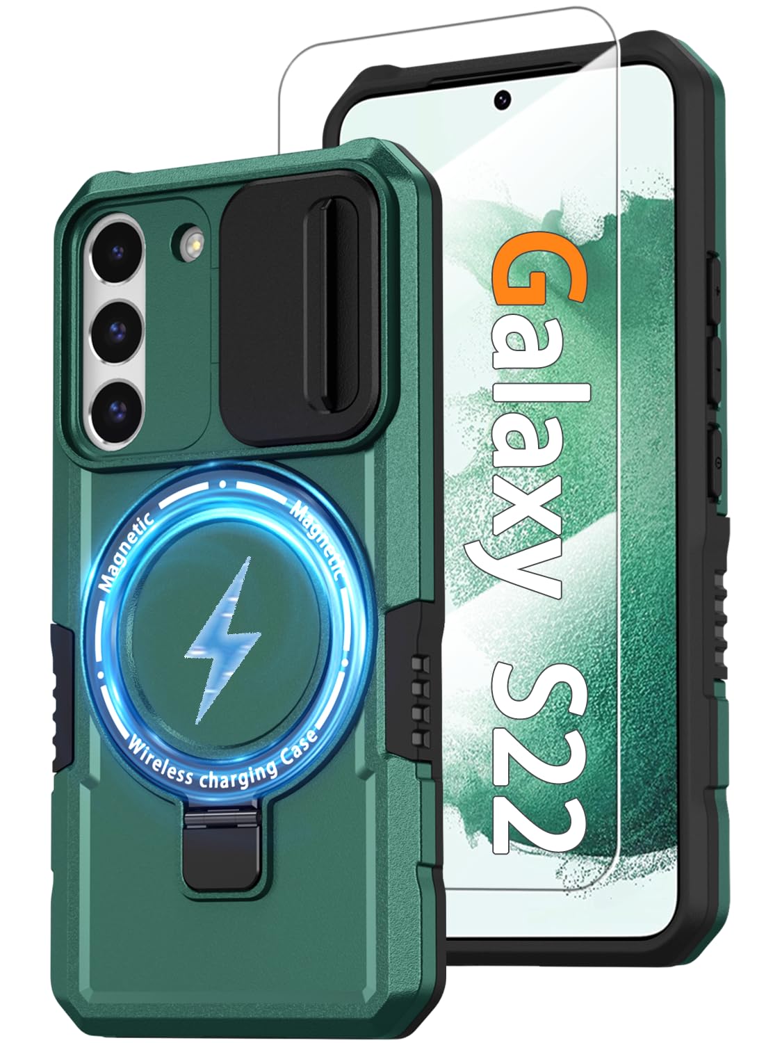 PC+TPU shockproof phone case for Samsung Galaxy S21 FE, includes 2 sc