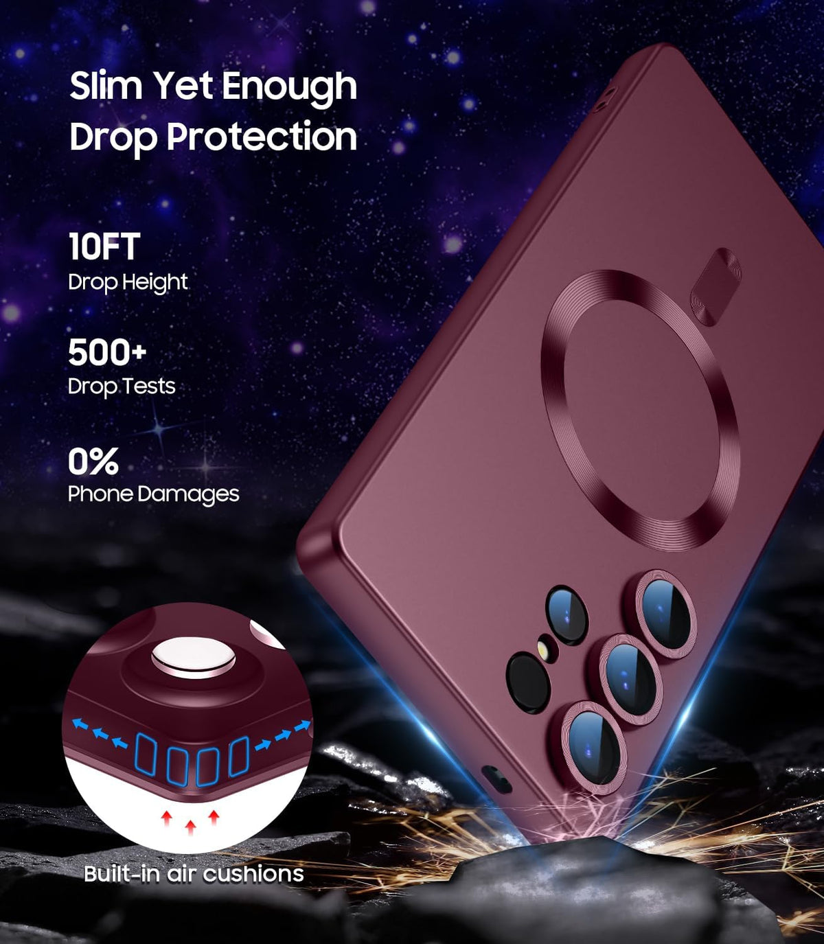 Magnetic shockproof phone case for Samsung Galaxy S24 FE [MagneSafe compatible]