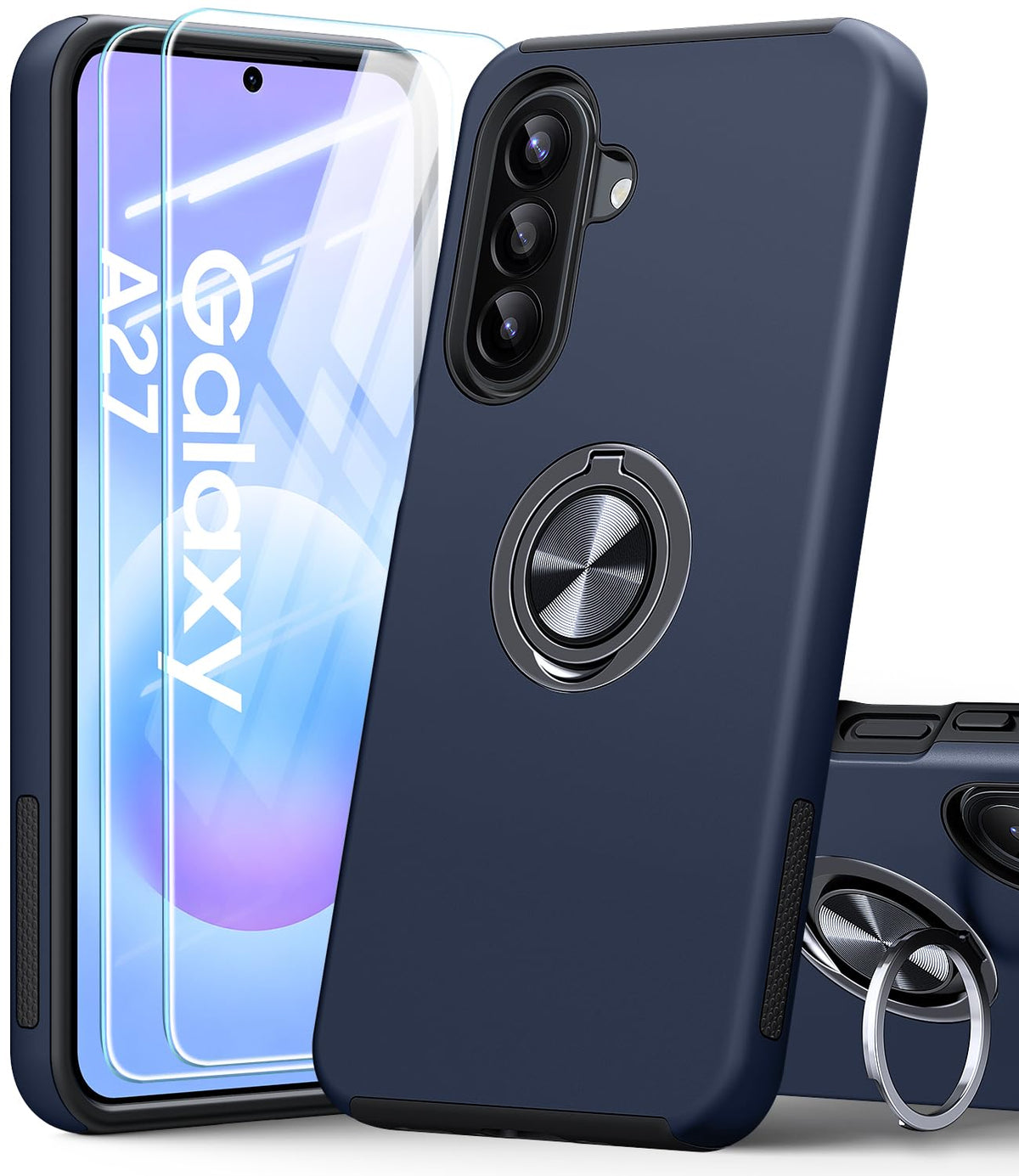 Shockproof phone case for Samsung Galaxy A56 5G, includes two screen protectors.