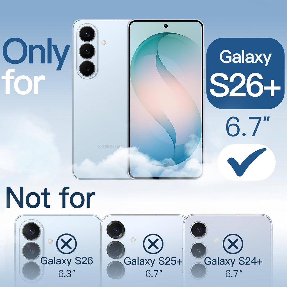 Anti-yellowing transparent TPU phone case for Samsung Galaxy S26 Plus