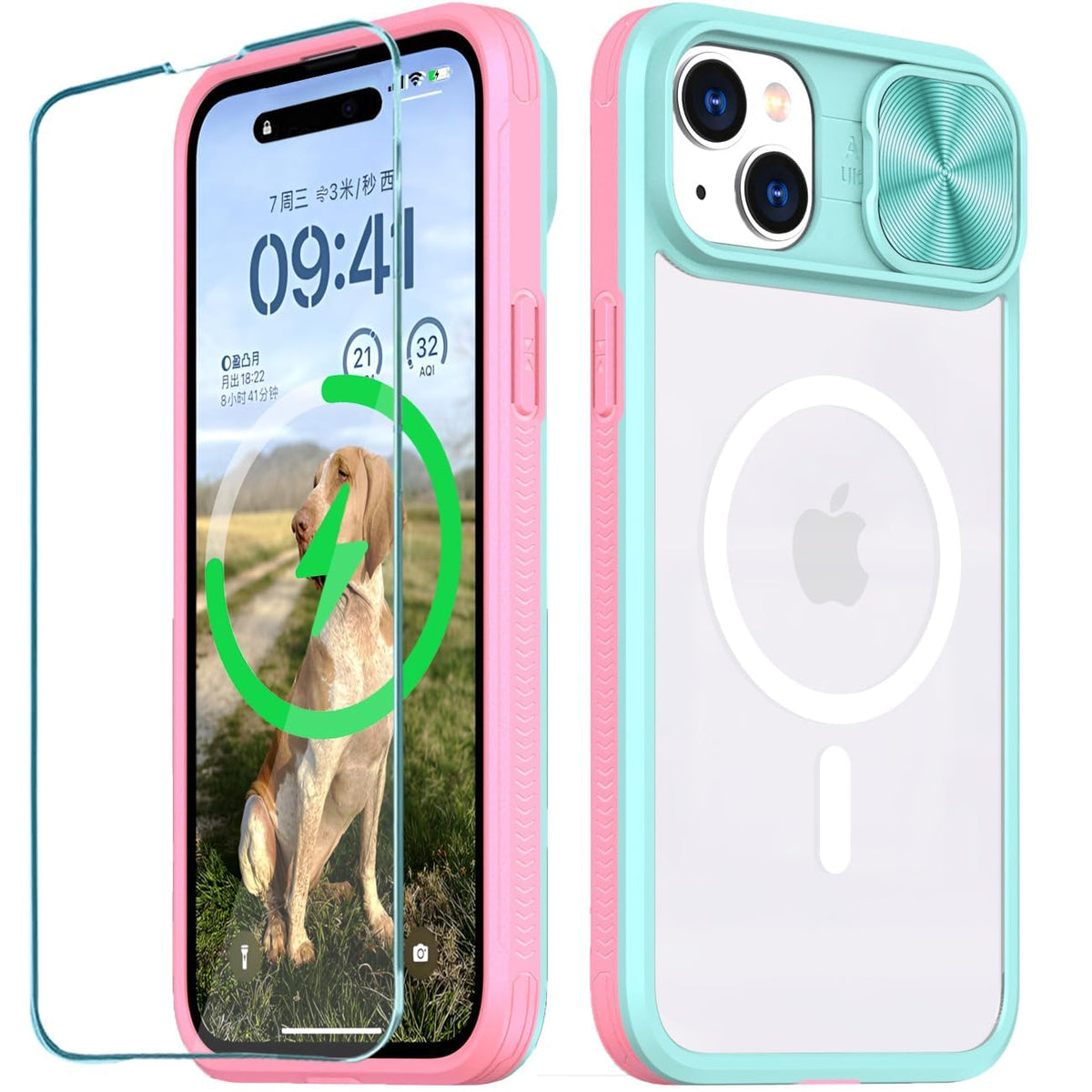 PU+PC MagSafe iPhone 15 Pro Max Case Clear Anti-Yellow with Screen Pr