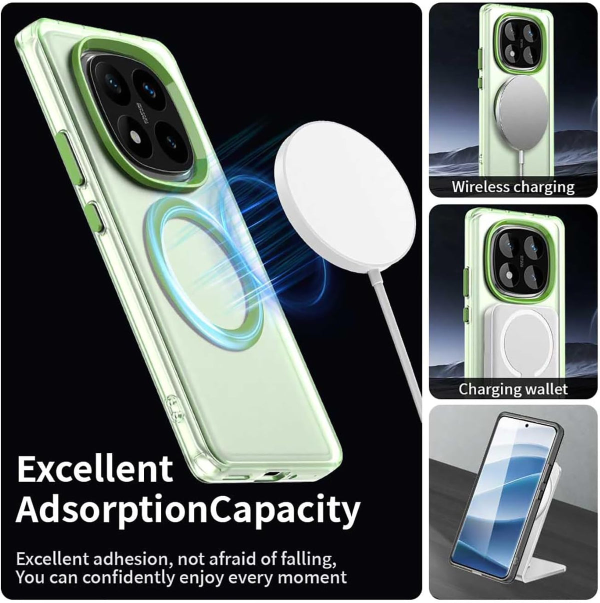 MagSafe frosted TPU phone case for Redmi Note 14 Pro 5G