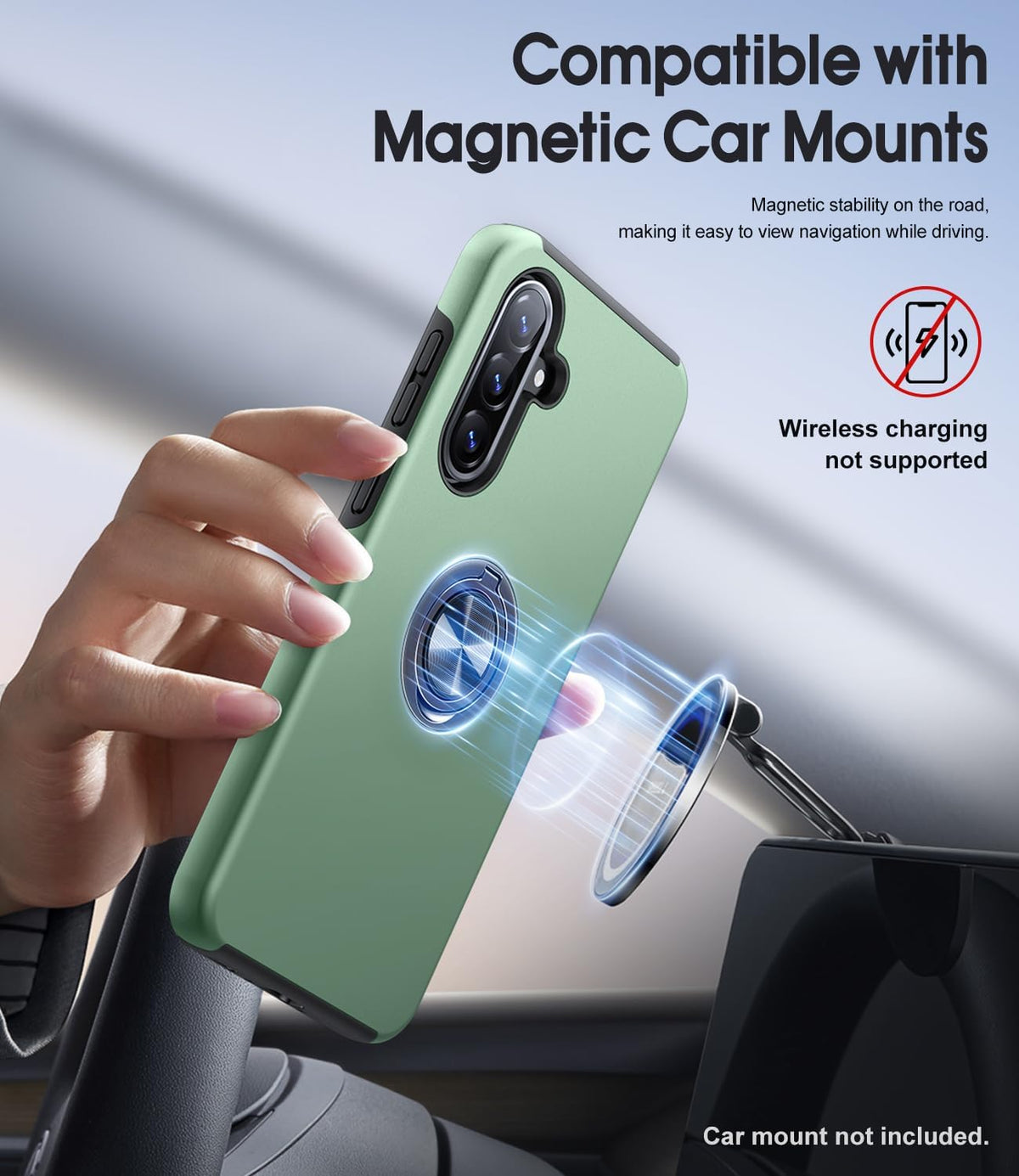 Shockproof phone case for Samsung Galaxy A56 5G, includes two screen protectors.