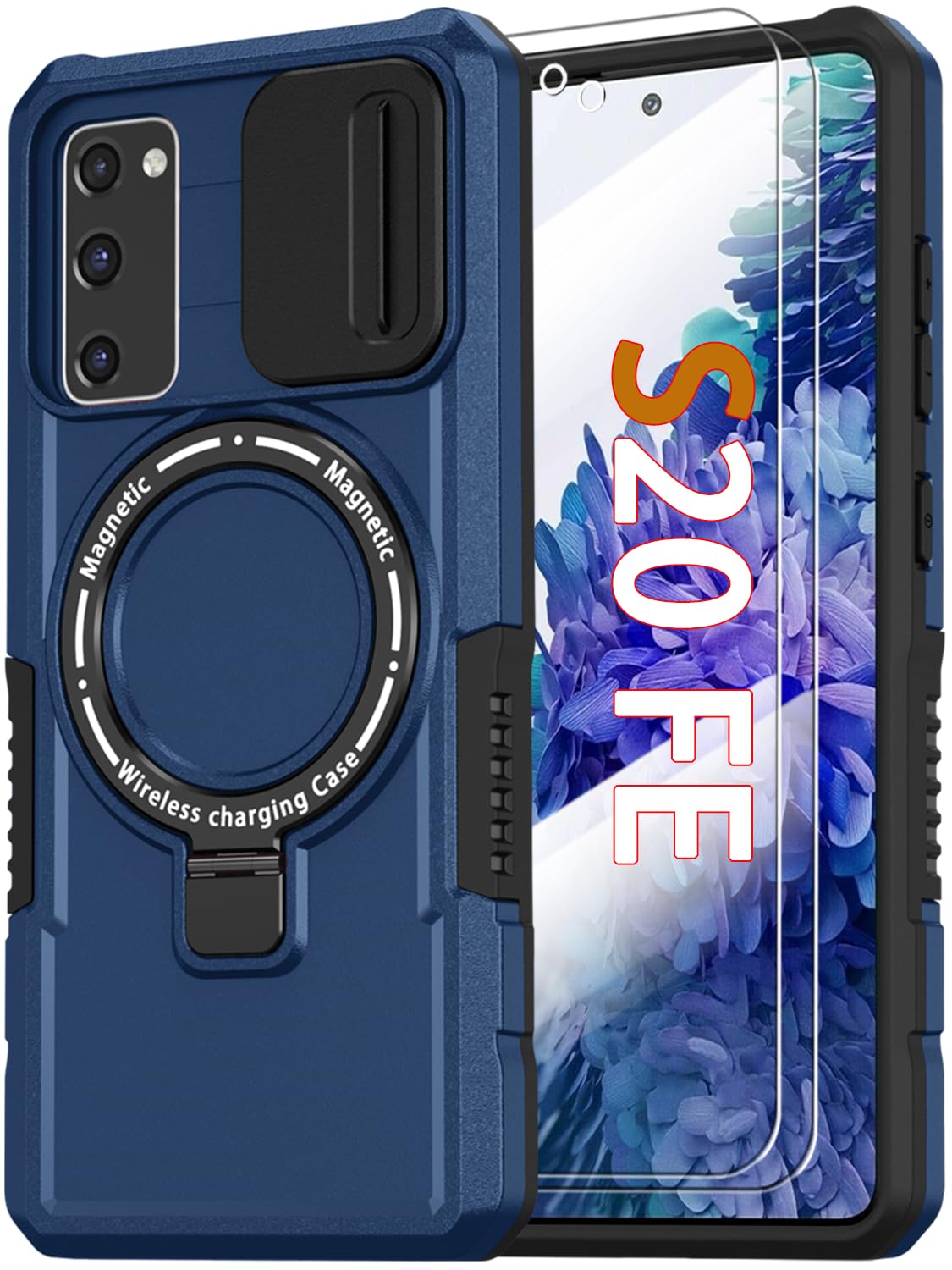 PC+TPU shockproof phone case for Samsung Galaxy S21 FE, includes 2 sc