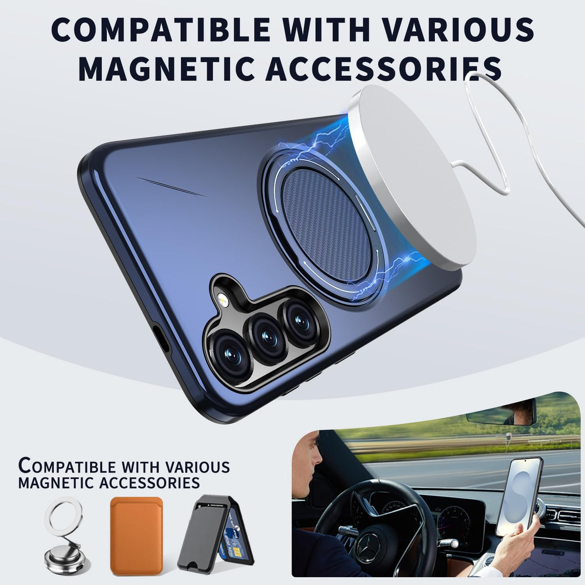 TPU+PC magnetic phone case for Samsung Galaxy S23 FE 5G with screen p