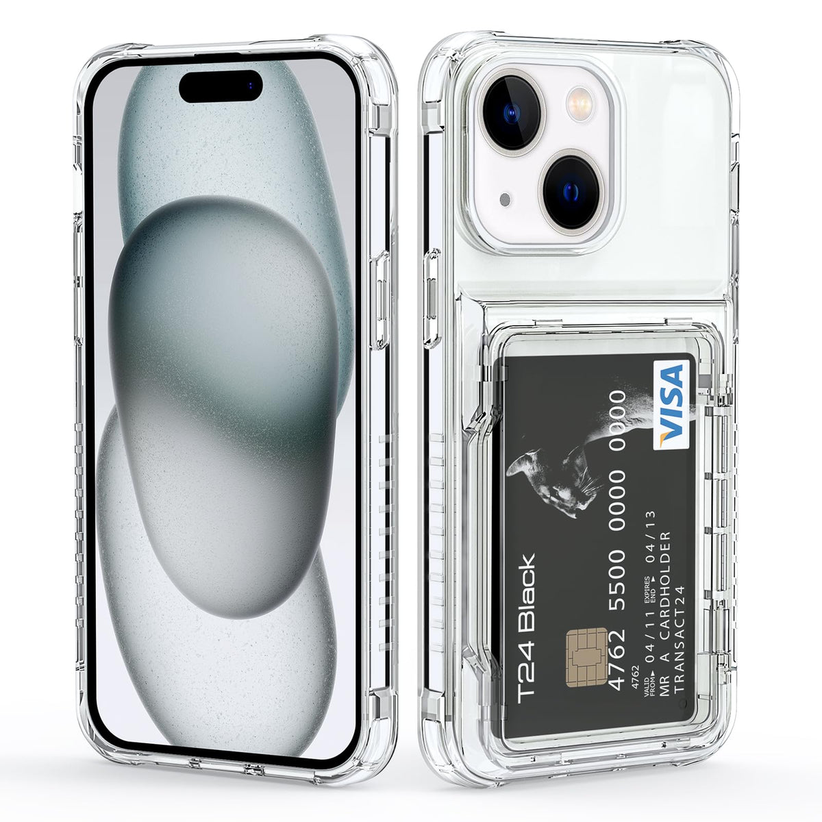 Shockproof hard PC case for iPhone 17 Pro with card slot