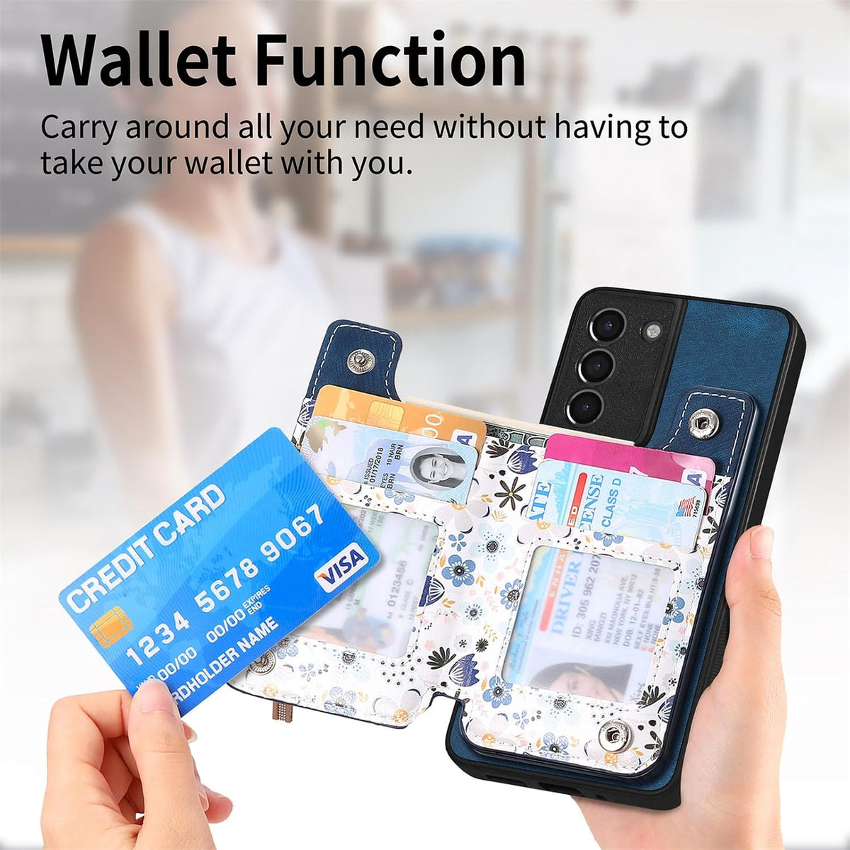 TPU+PC leather phone case, suitable for Samsung Galaxy S21 5G screen 