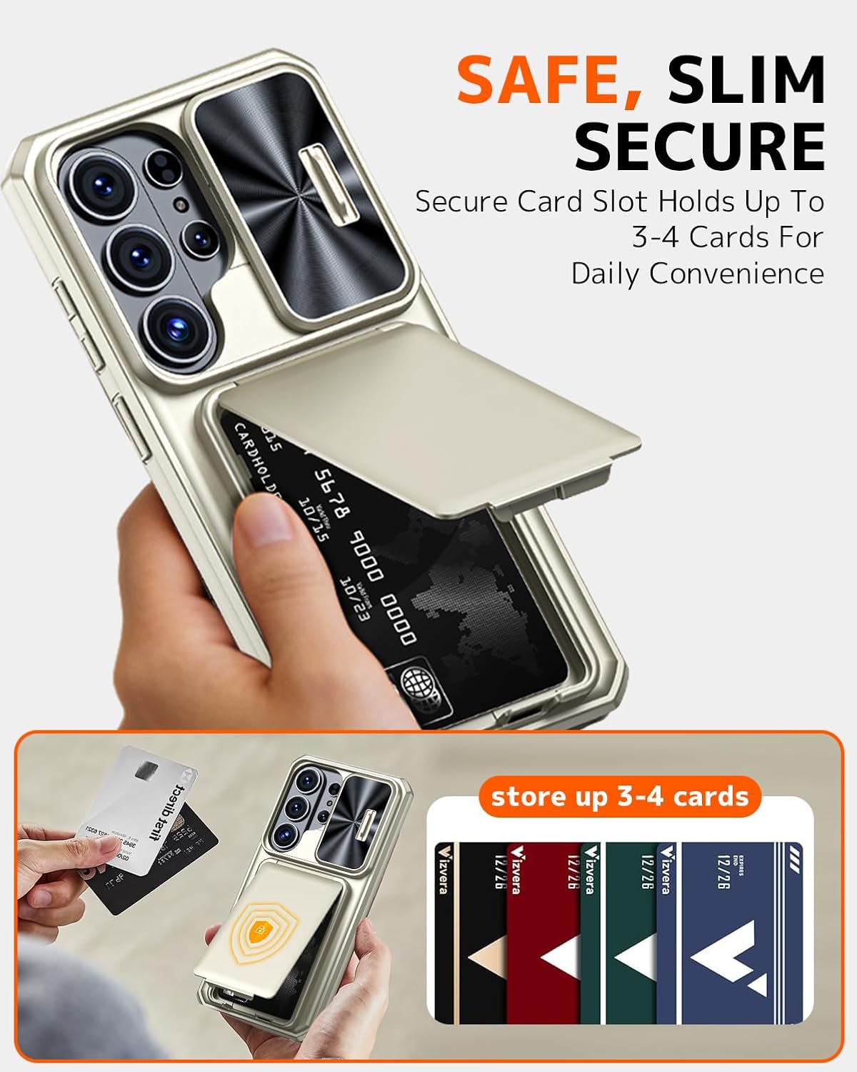 3-4 Cards Storage Anti-Scan Protective Phone Shell