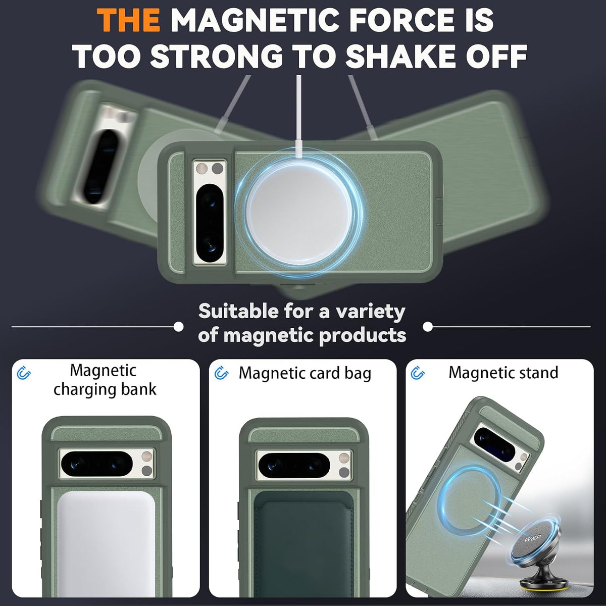 MagSafe Shockproof phone case for Google Pixel 8 Pro plus a screen pr