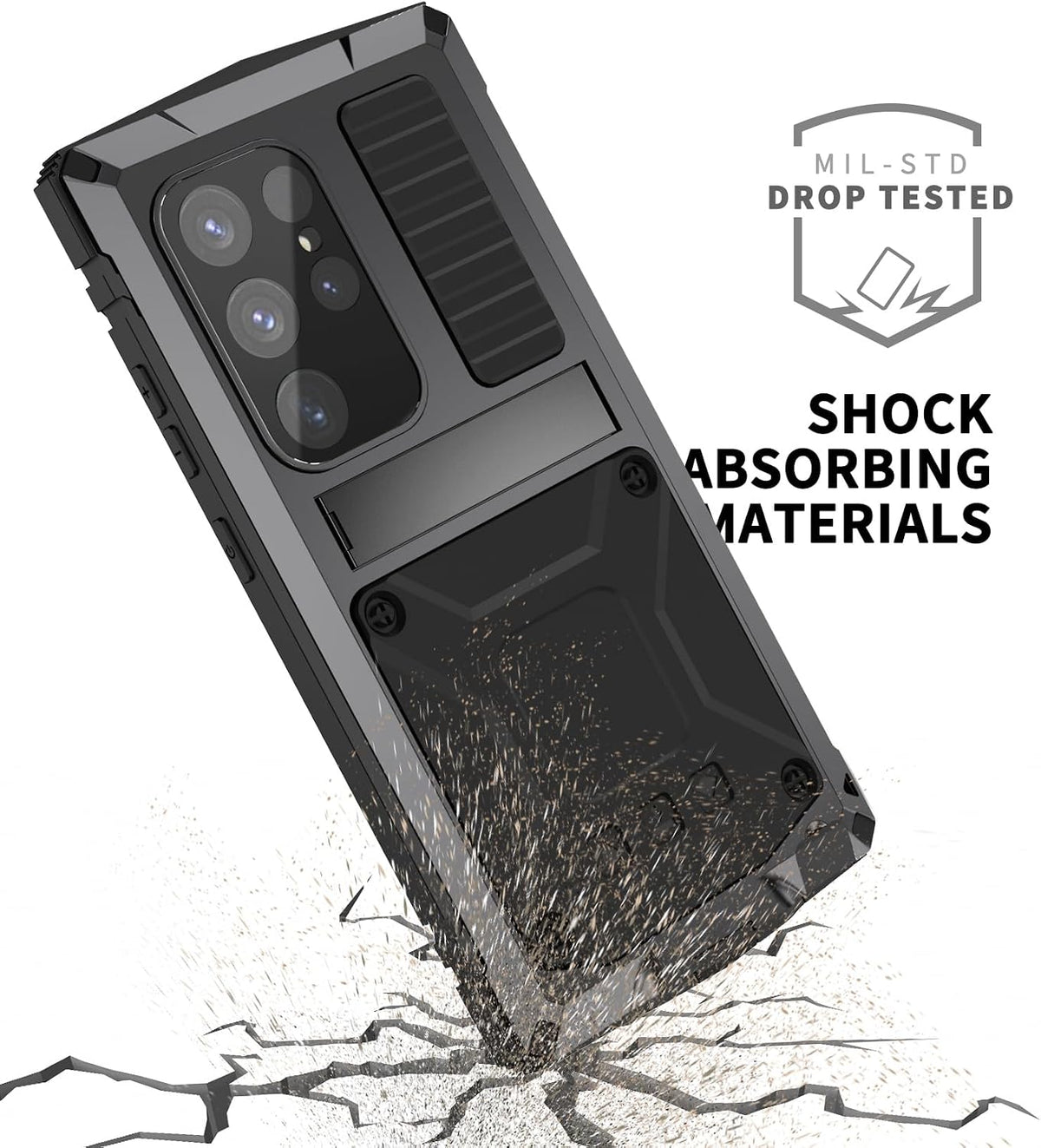 Military Grade Shockproof Metal Phone  Case for Samsung Galaxy S25  Glass Screen Protector