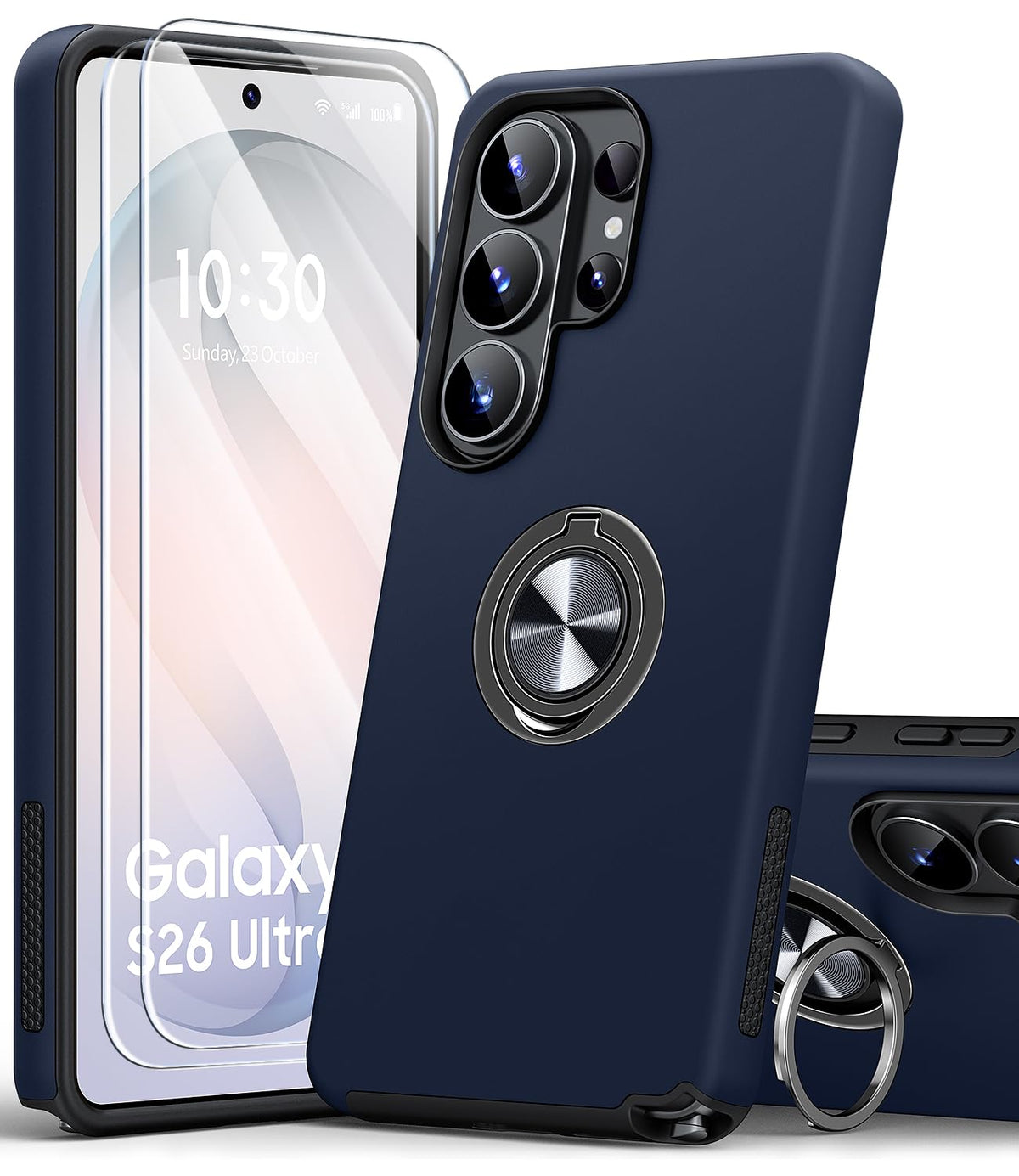 Shockproof phone case for Samsung Galaxy A56 5G, includes two screen protectors.