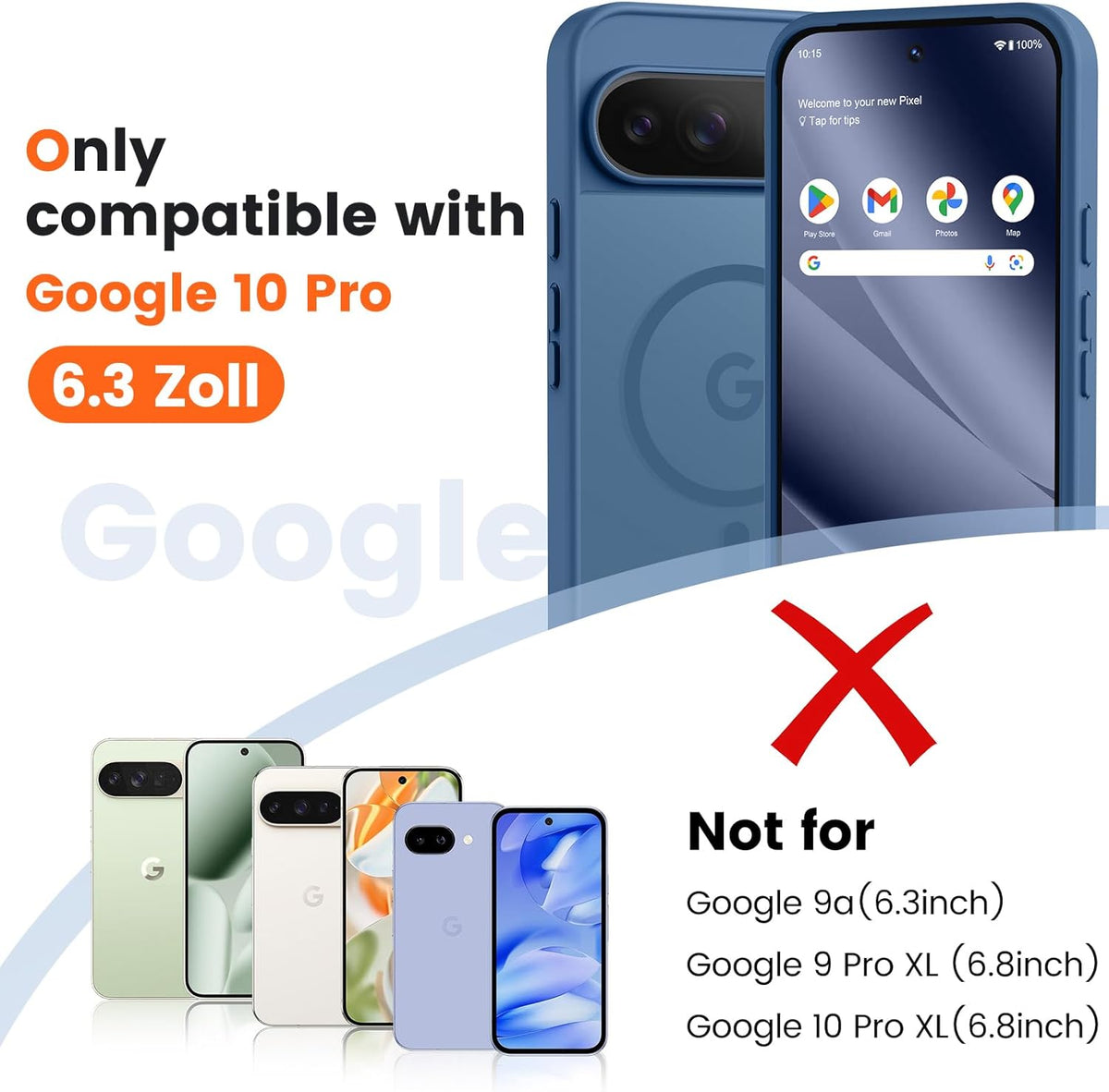 Magnetic shockproof phone case for Google Pixel 9/9 pro/9A/10/10 Pro