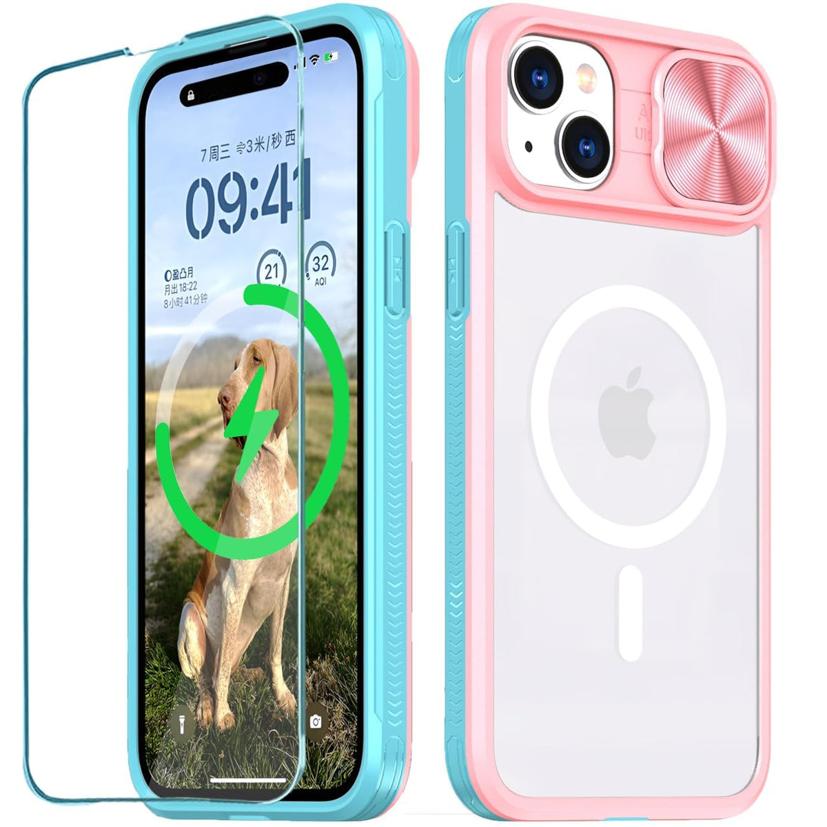 PU+PC MagSafe iPhone 15 Pro Max Case Clear Anti-Yellow with Screen Pr
