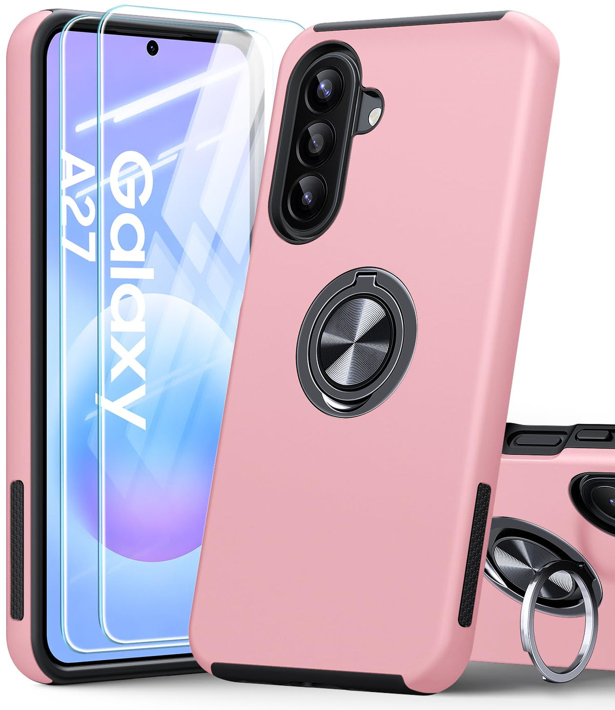 Shockproof phone case for Samsung Galaxy A56 5G, includes two screen protectors.