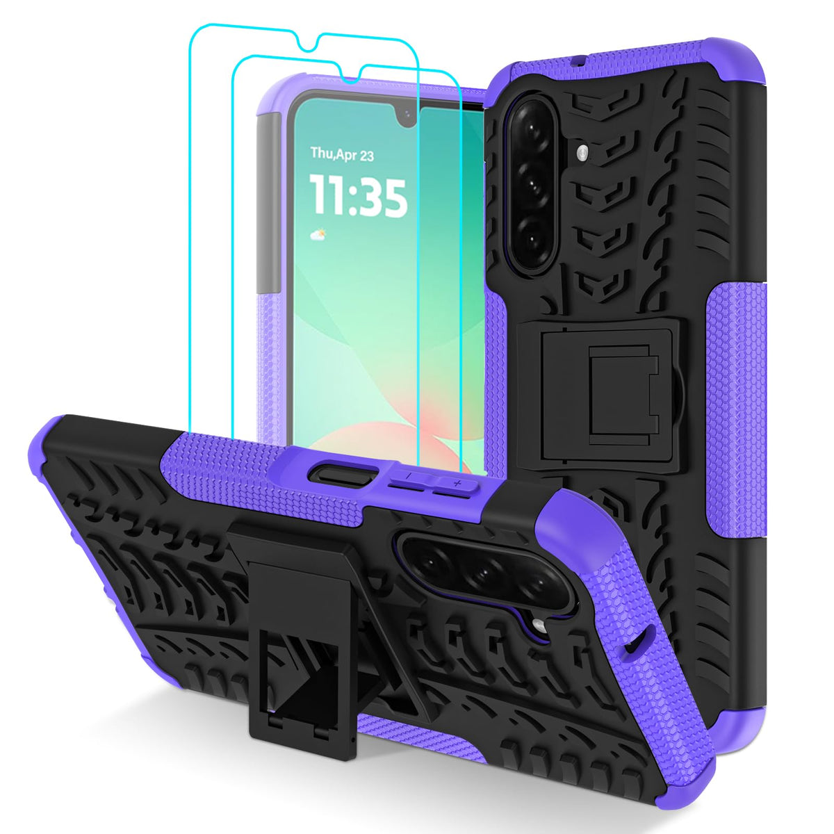 Shockproof phone case for Samsung Galaxy A17 5G/A26 5G, includes 2 screen protectors.