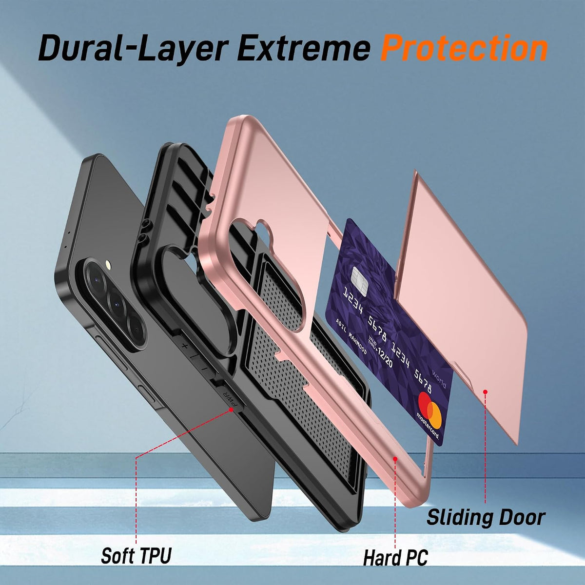 PC+silicone phone case with SIM card slot for Samsung Galaxy A56 5G