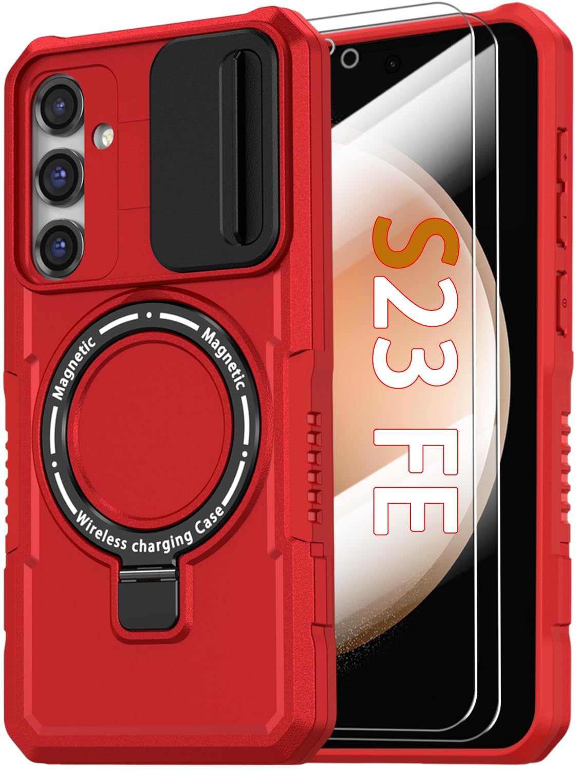 PC+TPU shockproof phone case for Samsung Galaxy S21 FE, includes 2 sc