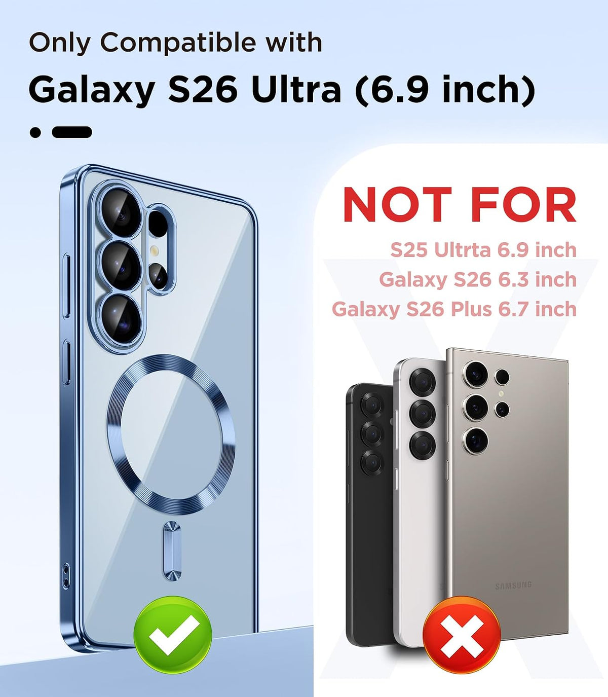 Magnetic phone case for Samsung Galaxy S25 Ultra, MagSafe compatible