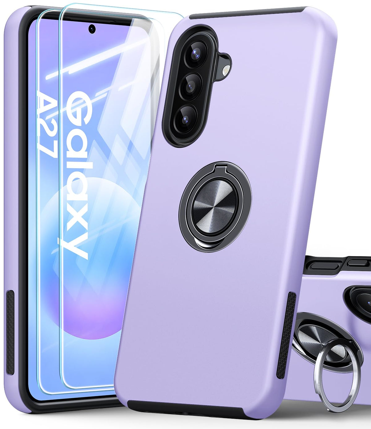 Shockproof phone case for Samsung Galaxy A56 5G, includes two screen protectors.