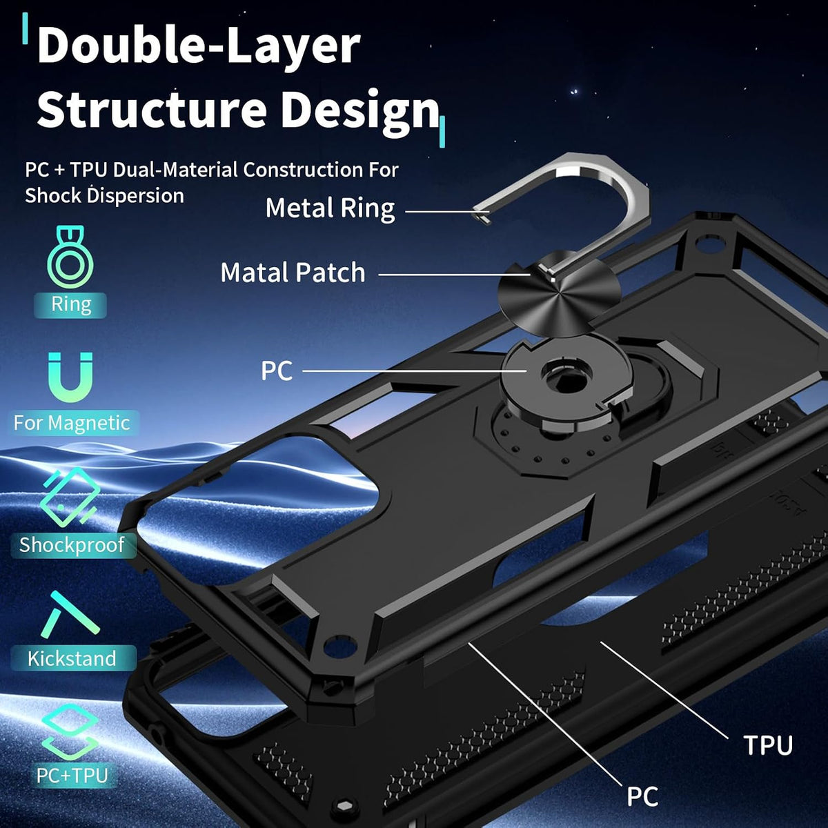 Shockproof phone case for Motorola Moto G 5G 2024 with screen protect