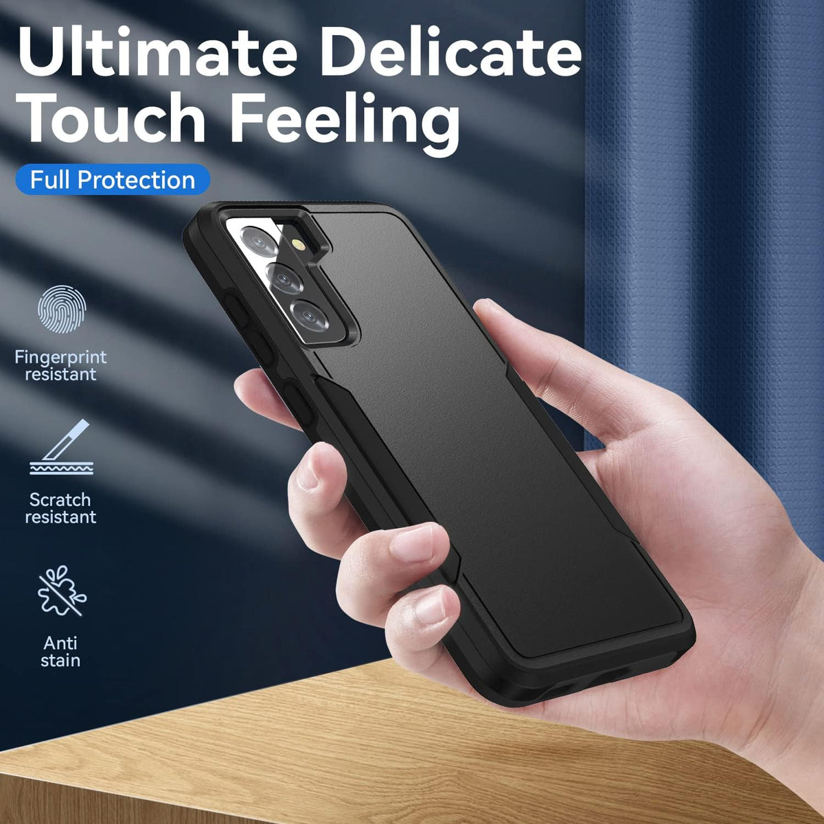 Military-grade shockproof phone case for Samsung Galaxy S21，Includes 1 tempered glass screen protector