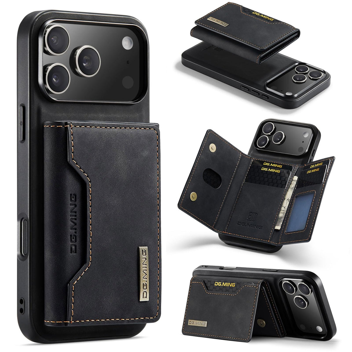 Leather phone case with card slot for iPhone 17 Pro Max