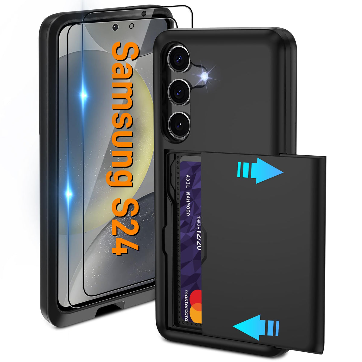 PC+silicone phone case with SIM card slot for Samsung Galaxy A56 5G