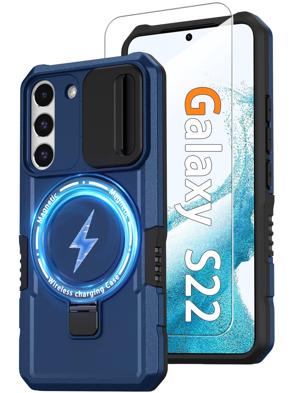 PC+TPU shockproof phone case for Samsung Galaxy S21 FE, includes 2 sc