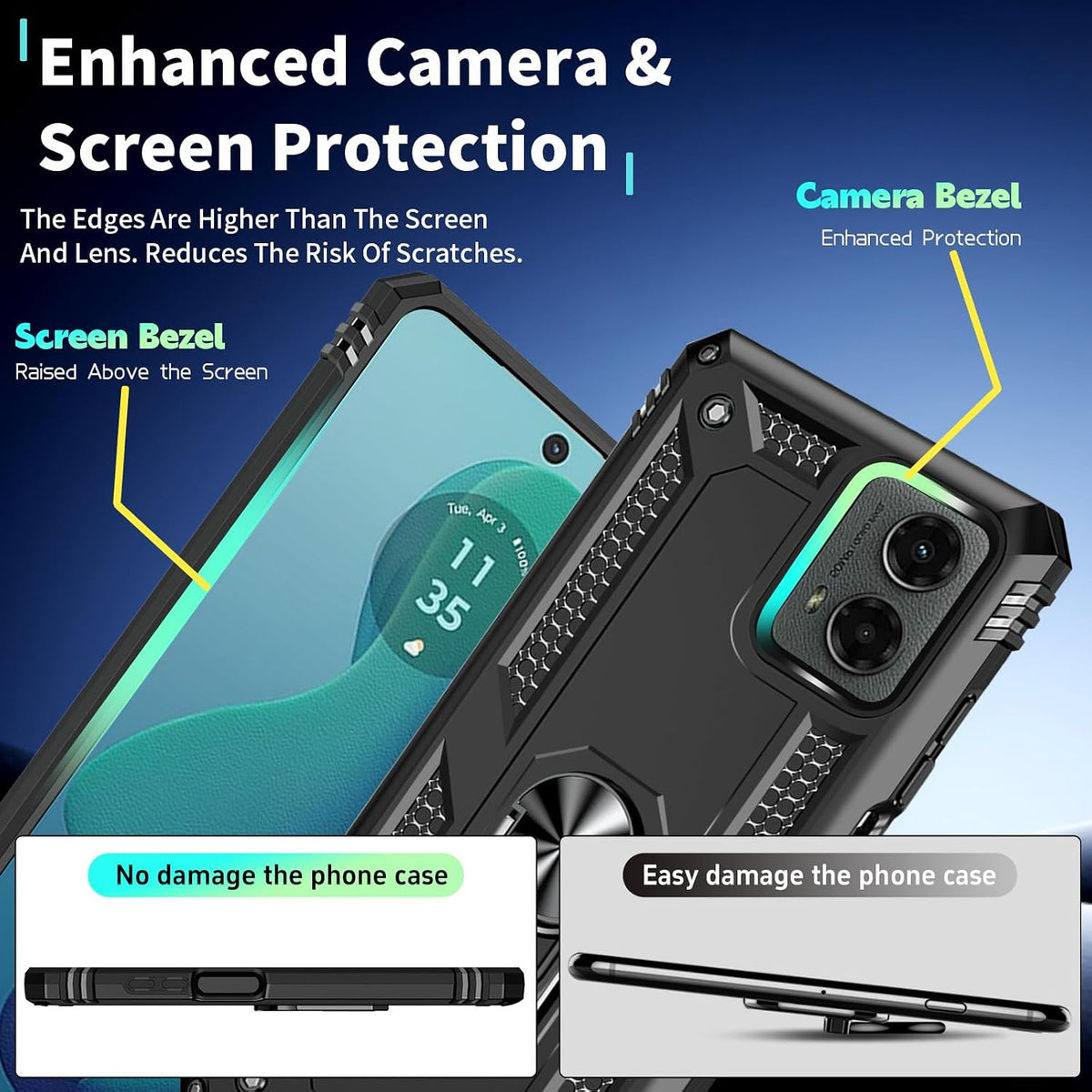 Shockproof phone case for Motorola Moto G 5G 2024 with screen protect