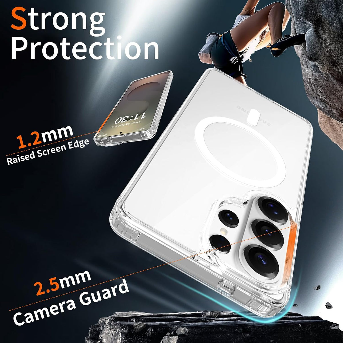 Hard PC transparent magnetic phone case for Samsung Galaxy S26 Ultra