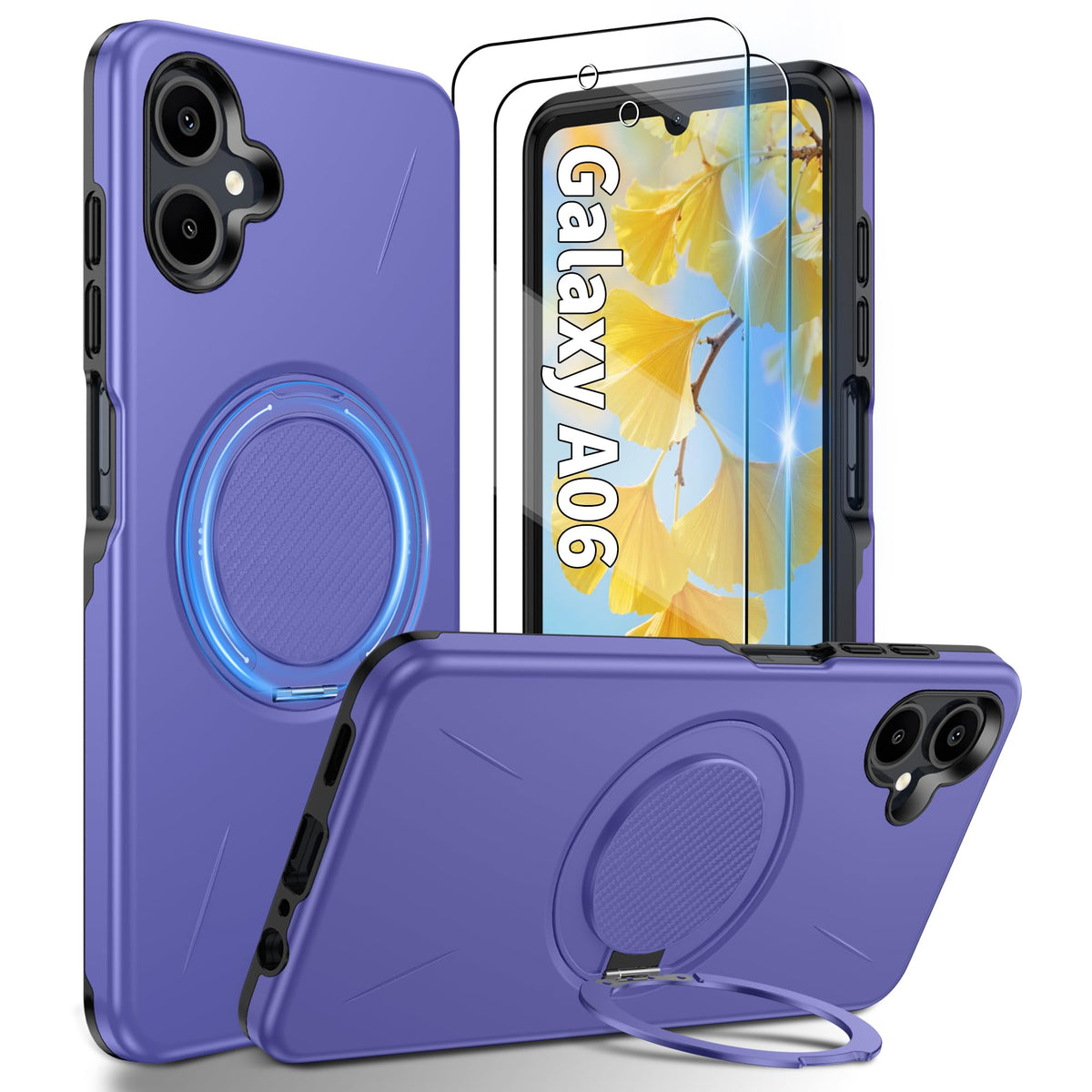 Shockproof phone case for Samsung A16: 2 HD screen protectors