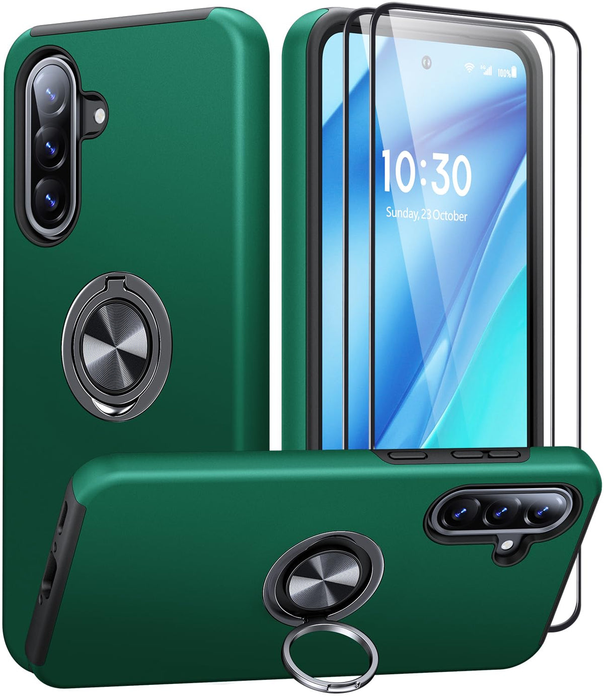 Shockproof phone case for Samsung Galaxy A56 5G, includes two screen protectors.