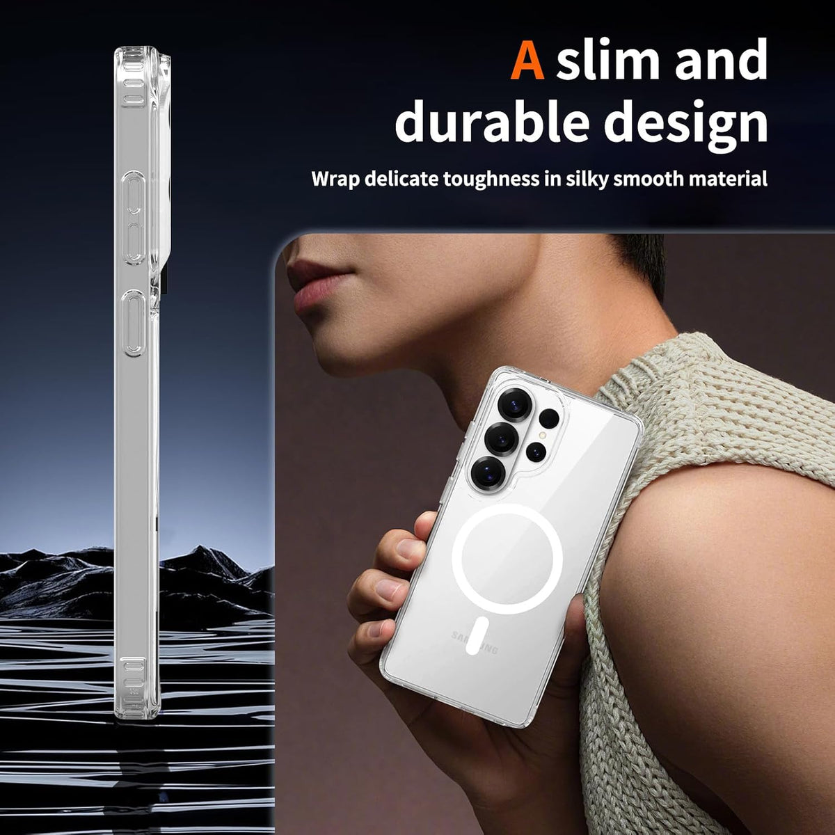 Hard PC transparent magnetic phone case for Samsung Galaxy S26 Ultra