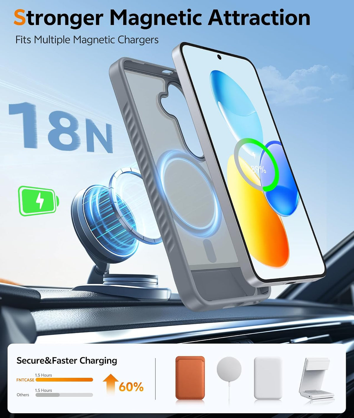 Magsafe ComPlusatible Magnetic Stand Plushone Case for Samsung Galaxy S25 Plus