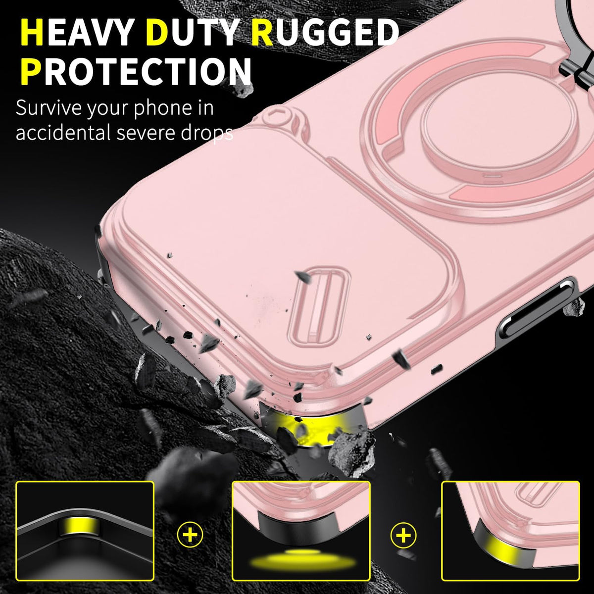 TPU+PC shockproof phone case with stand for iPhone 17 Pro Max